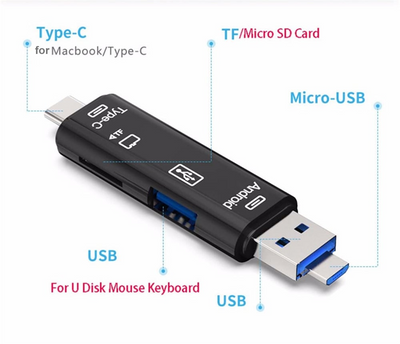 5-in-1 Multifunction Usb 2.0 Card Reader